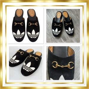 Gucci X Adidas Suede Logo Mules size 6